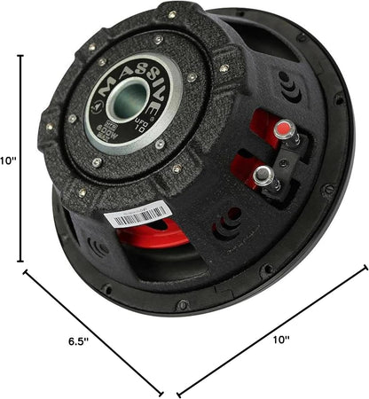 UFO10, 10 Inch Shallow Subwoofer - High Powered 600 Watt Shallow Mount Subwoofer, (3 Inch Voice Coil Dual 4 Ohm) Low Profile Car Subwoofer with Deep Bass. Sold Individually