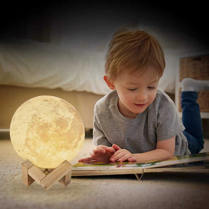 ZK20 LED Night Light 3D Print Moon Lamp 16 Colors Rechargeable Change Light Touch Remote LED Moon Light Gift