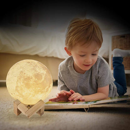 ZK20 LED Night Light 3D Print Moon Lamp 16 Colors Rechargeable Change Light Touch Remote LED Moon Light Gift