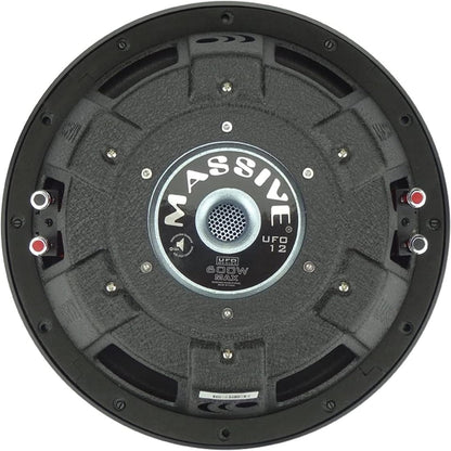 UFO10, 10 Inch Shallow Subwoofer - High Powered 600 Watt Shallow Mount Subwoofer, (3 Inch Voice Coil Dual 4 Ohm) Low Profile Car Subwoofer with Deep Bass. Sold Individually